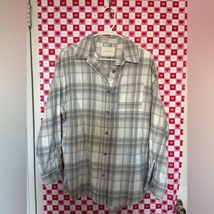 Aeropostale Light Gray Plaid Shirt